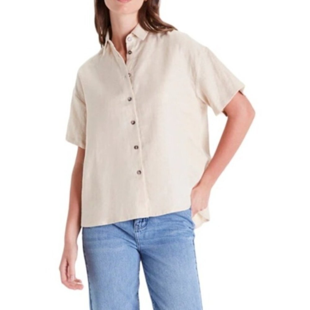 Neu Nomads NWT Eileen Linen Shirt Boxy Fit Light Beige XS